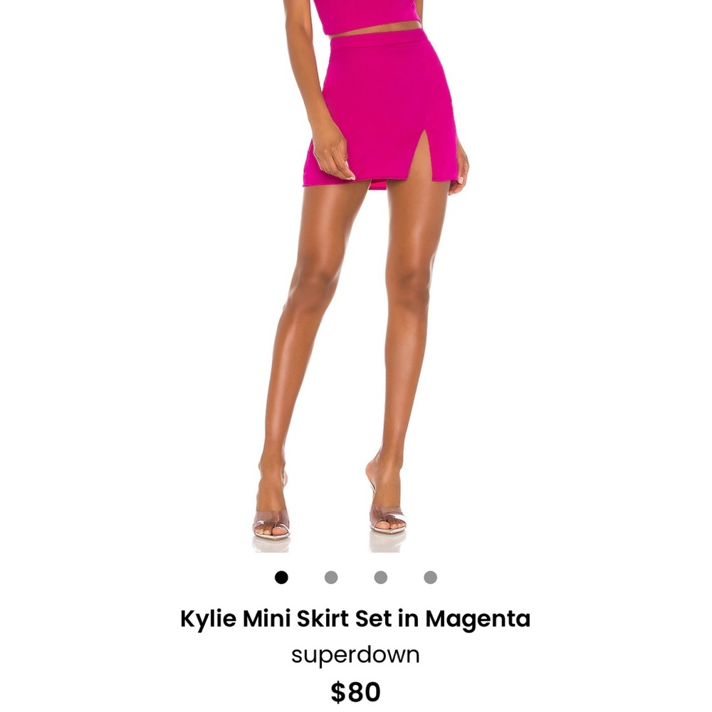 Superdown Pink Pencil Mini Skirt with Slit & Matching Top